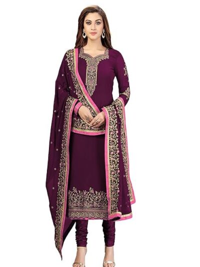 TRENDMALLS Women's Georgette Embroidery Salwar Suit Set Kurta Pant with Dupatta