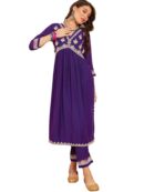 SheWill Women's Embroidered Sequence Cotton Blend Alia Cut Kurta Set| Alia Cut Kurti Set| Salwar Suit for Women| Salwar Suit | kurta sets for woman | kurta pant set for woman