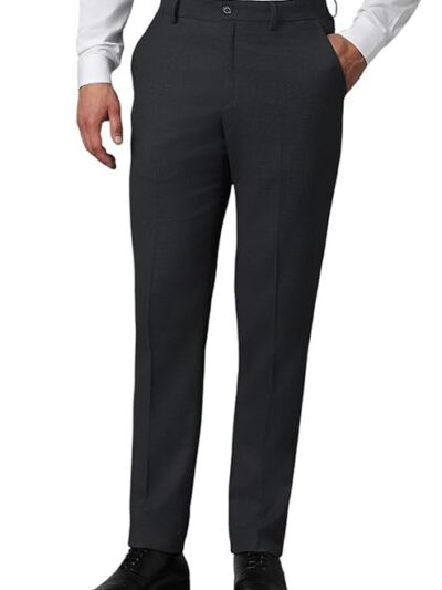 Louis Philippe Men's Slim Fit Mid Rise Pants